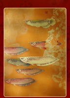 Tableau mural en bois massif avec neuf figurines de poissons, cadre en noyer importé, cœur en laiton, nouveau style chinois, décoration de luxe pour salon et couloir