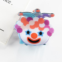 Pince à cheveux créative en forme de clown de dessin animé, faible MOQ, mignonne pince à cheveux de clown souriant de cirque, accessoires de mode pour femmes, personnalité et individualité