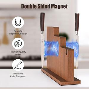 Portacuchillos magnético de madera de doble cara para encimera de cocina, almacenamiento vertical para cuchillos de frutas y verduras, multiusos - Product Image 2