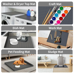 Tapis de protection en caoutchouc pour lave-linge séchant personnalisé Housse de protection en silicone antidérapante pour lave-linge domestique - Product Image 6
