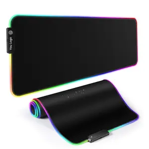Personalizado Grande Sublimação RGB Teclado Mesa Mat Mousepad XL XXL XXXL Carregamento Sem Fio De Borracha RGB Gaming Mouse pad