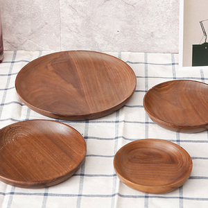 Assiettes de service rondes <span class=keywords><strong>en</strong></span> <span class=keywords><strong>bois</strong></span>, 9 plats <span class=keywords><strong>en</strong></span> <span class=keywords><strong>bois</strong></span> de noyer noir, assiettes de service à vendre - Product Image 4