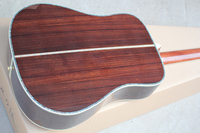 Guitare acoustique Flyoung en bois naturel couleur bois 41 pouces modèle D45, table massive, 12 cordes