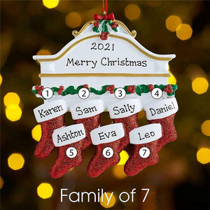 Calcetines Navideños <span class=keywords><strong>de</strong></span> Resina Más Vendidos <span class=keywords><strong>de</strong></span> Zibi Amazons, Placas con Nombres <span class=keywords><strong>de</strong></span> Familia, Colgantes DIY, Decoraciones para Árboles - Product Image 2