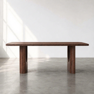 Table à manger moderne scandinave en teck massif, imperméable, fabriquée à la main, pour une utilisation en extérieur, dans une ferme, un hôtel ou une villa - Product Image 1