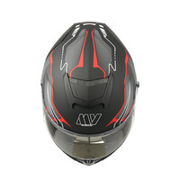 Casque de moto intégral MY Helmet Spoty and Daring Graphics Decal Design Noir Rouge Mat FF936