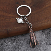 Vente chaude fusée métal porte-clés pendentif système solaire planétaire galaxie vaisseau spatial astronaute voyageur de l'espace thème porte-clés cadeau
