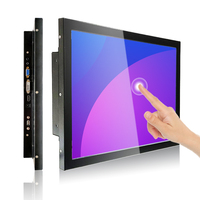 15 Inch IP65 Resistive Touch Industrial 10 Points Embedded Touch Screen Monitor Wall Mounted Industrial Monitor