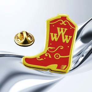 Broches de Metal Dorado con Logotipo Personalizado, Diseño Gratuito, Broche de Flor Esmaltado - Product Image 1