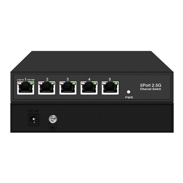 5 Port 2.5G Ethernet Switch 100/1000/2500Mbps Unmanaged Network AF/AT/BT 90W POE Switch