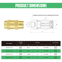 Raccord rapide en laiton pour tuyau de climatisation domestique, 1/4'' 3/8'', haute qualité, durable, pour conduite de réfrigération