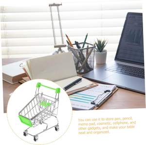 Carrito de Compras de Juguete con Ruedas y Rejillas, Simulación de Carrito de Supermercado, Modelo Metálico Decorativo para el Hogar - Product Image 5