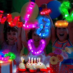 หลอดพลาสติกเรืองแสง LED แบบยืดหดได้ ของเล่นบีบคลายเครียด ของเล่นเสริมพัฒนาการเด็ก ของขวัญสำหรับเด็ก ฝึกกล้ามเนื้อมัดเล็ก - Product Image 2