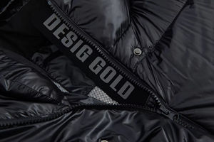 Chaqueta Acolchada de Algodón para Hombre, Nueva Colección 2025, Cuello Alto con Capucha, Color Negro Brillante, Abrigo Acolchado Cálido para Primavera, Estilo Urbano - Product Image 4