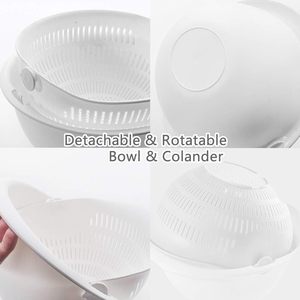 Food-Grade PP+PET <b>Plastic</b> Eco-Friendly Double-Layer Salad & Fruit & Vegetable <b>Colander</b> - Product Image 2