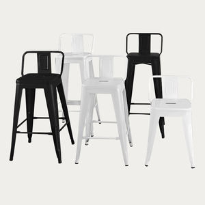 Kursi bar industri Retro, dapat ditumpuk Restoran tinggi Modern penghitung logam kursi Bar tinggi - Product Image 4