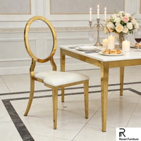 Chaise de mariage moderne en or et blanc pour hôtel et mariage