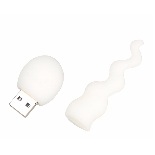 Cartoon Sperm Shape USB Flash Drive 4GB White Funny Design Gift Memory Stick for Novelty Promotions