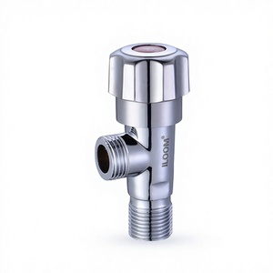 Venta al por mayor de válvulas de acero inoxidable 201 de ocho lados para inodoro, grifo de entrada de agua, válvula de ángulo grueso para agua caliente/fría con interruptor de corte. - Product Image 1