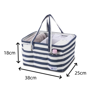Organizer Portatile in Tela per Pannolini con Borsa Grigia e Tasca Portaoggetti per Bambini, Capacità 17L, Leggero con Manico Morbido - Product Image 6