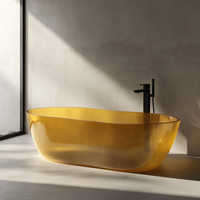 Fournisseur professionnel de baignoires sur mesure en résine transparente pure pour hôtels de luxe et complexes hôteliers – Baignoire autoportante transparente