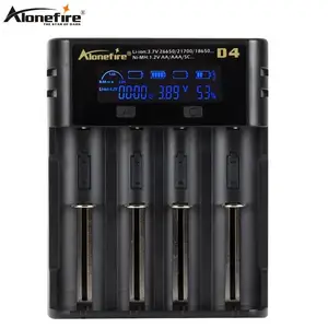 Alonefire D4 Smart Charger 18650 26650 21700 batteria Display LCD USB 4 slot ricarica AA AAA Intelligent 2A Fast Charger