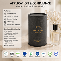 Emballage en tube de papier sur mesure, boîte cylindrique en carton rigide, boîte cadeau avec logo en feuille d'or pour flacon de parfum, huile essentielle, cosmétique