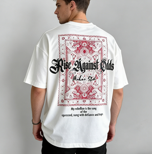 Camiseta de Manga Corta para Hombre, Personalizada con Impresión Digital Completa, Estilo Holgado con Hombros Caídos, 100% Algodón - Product Image 2