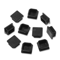 Bouchon d'extrémité carré en plastique noir pour tube, insert de tube, bouchon de tuyau 15x15_60x60mm, marque Longzhong, personnalisable OEM/ODM