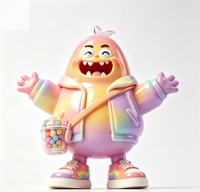 Figurine de collection personnalisée en forme d'œuf de bonbon dégradé, en PVC et ABS, statue d'art fabriquée en Chine, OEM sur mesure pour la vente en gros aux marques