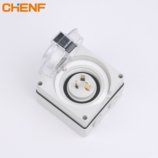 CHENF Hot Sale 56SW Series 3PIN Copper Contacts 10A 15A 250V Waterproof IP66 Tamper Resistant Wall Socket Conform Australia