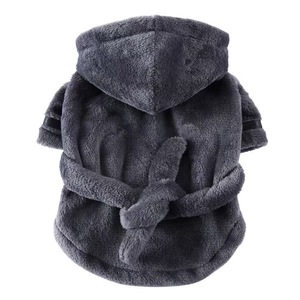 Luxury Comfortable Eco-Friendly Small Medium <b>Pet</b> Bathrobe Hotel Flannel Towel Solid French Bulldog Dog Outfit Washable Polyester - Product Image 5