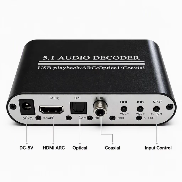 HDMIARC Audio Extractor Digital to Analog Converter BluetoothReceiver SPDIF Coaxial Input RCA Output for TV Speaker