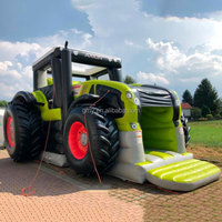 Château Gonflable Hpfburg avec Toboggan, Design Tracteur Agricole