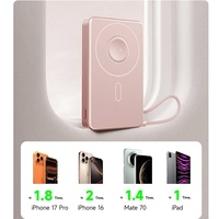 Banque d'alimentation IDMIX avec câble de charge rapide, banque d'alimentation magnétique 45W, banque d'alimentation mobile en métal, chargeur sans fil 4-en-1