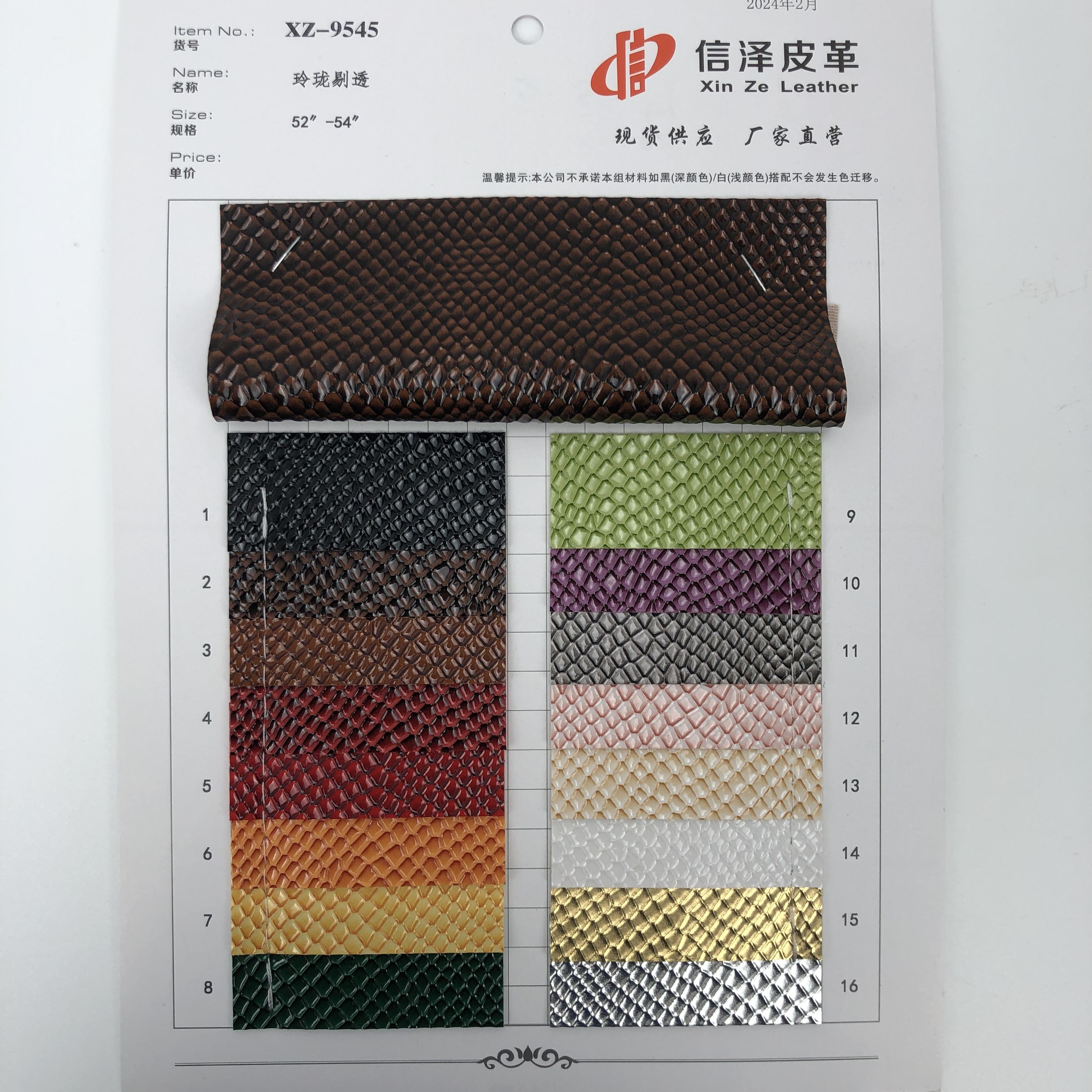 Numéro de couleur Description