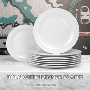 Assiettes plates en céramique et porcelaine modernes, écologiques, en gros, à prix réduit, 10,5 pouces, blanc pur, pour restaurants et hôtels (OEM) - Product Image 2