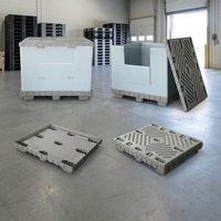 Conteneur pliable et empilable en plastique réutilisable, robuste et écologique, avec couvercle et base, pour palettes, vente en gros USA
