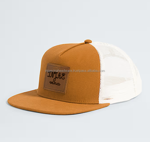 Custom Leather Logo Trucker Hat Breathable Mesh Back Adjustable <b>Snapback</b> <b>Cap</b> <b>for</b> <b>Men</b> Women Wholesale Outdoor Sports Casual <b>Caps</b> - Product Image 5