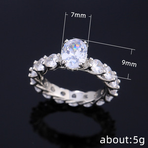 แหวนคลาสสิกแบบเต็มวงสำหรับผู้หญิง เครื่องประดับนิ้วมือแฟชั่นสุดหรู - Product Image 6