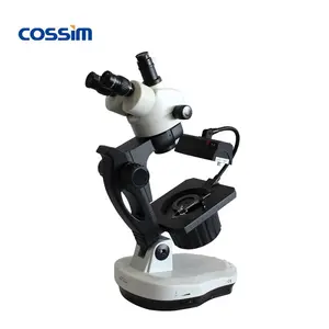VGM600A Mikroskop Permata Trinokular Gemologi Zoom Perhiasan & Mikroskop Gemologi dengan Dasar Elips