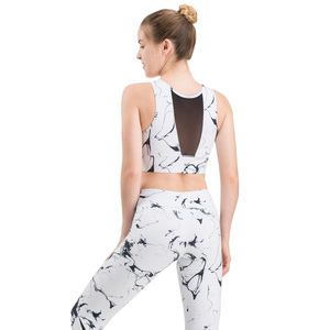 Las mujeres de blanco de malla impreso ropa de fitness cobertura completa escote Sexy <span class=keywords><strong>transparente</strong></span> Yoga deportes Bra - Product Image 3