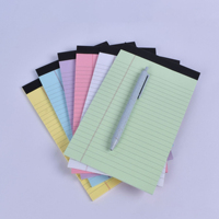 Libreta de Papel A5 Ligera en Espiral, Planificador con Rayas, con Franja Superior Negra, 50 Hojas, Libreta de Papel Plegable