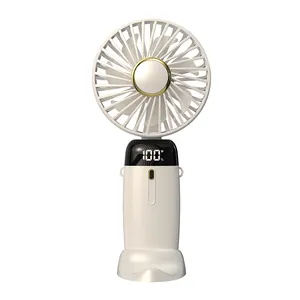 Wearable Fans For Outdoor Five Wind Speed Neck Fan rechargeable portable Installed By Table with phone holder handheld Mini fan