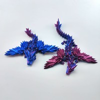 Ailes de dragon volant imprimées en 3D de 14 cm, XL, articulées, jouet anti-stress en cristal, décoration d'intérieur, cadeau d'anniversaire, animal de compagnie de bureau, couleur bonbon, en plastique