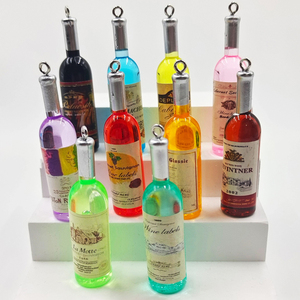 <span class=keywords><strong>SOJI</strong></span> - Colgante de Resina Multicolor en Forma de Botella de Vino, 52*12mm, para Pulseras, Llaveros, Regalos de Fiesta, Fabricación de Joyería - Product Image 2