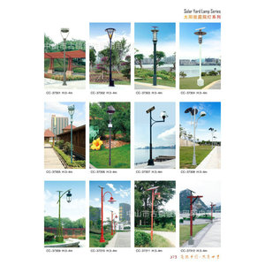 โคมไฟสนามพลังงานแสงอาทิตย์แบบดั้งเดิม ไฟสวน LED สูง 3-4 เมตร กันน้ำ ตั้งพื้นได้ พร้อมแบตเตอรี่ในตัว - Product Image 3