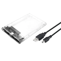 Carcasa Transparente para Disco Duro de 2.5 Pulgadas SATA III USB 3.0, Carcasa Externa Móvil de Plástico para Disco Duro de PC Portátil, Compatible con SSD/HDD de 6 TB