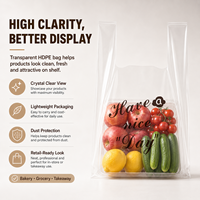 Sacs en PEHD transparents personnalisés avec logo du fabricant, de qualité alimentaire, avec poignées, pour boulangerie, gâteaux, desserts et emballages à emporter