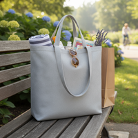 Grand sac fourre-tout en toile avec poche zippée et longues poignées pour le shopping, le travail, le bureau, les voyages et l'usage quotidien